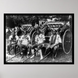 Pôster Meninos Durban do rickshaw, África do Sul 1897
