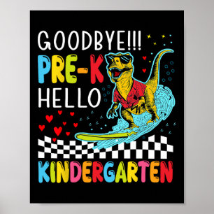 Poster Meninos pré-k último dia de escola dinossauro T-re