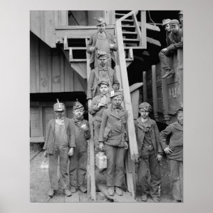 Pôster Meninos Quebradores de Carvão, 1900. Foto Antiga