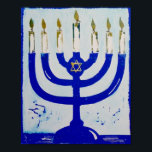 Poster Menorah, 8 x 10 polegadas<br><div class="desc">Esta menorah vem de um dos meus impressões originais de linocuto!</div>