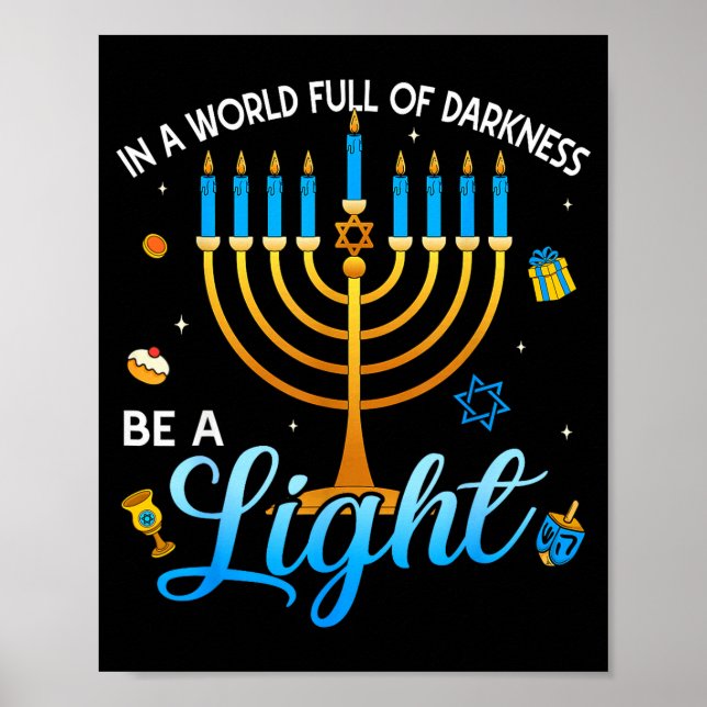 Poster Menorah Be A Light Happy Hanukkah Shirts For Men W (Frente)