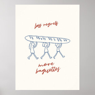Poster Menos Arrependimentos Mais Baguettes Arte Divertid