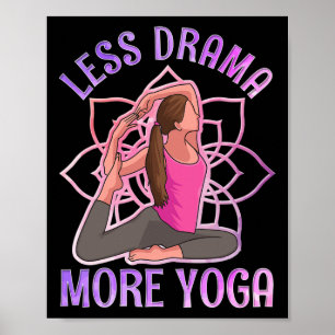 Poster Menos Drama Mais Yoga-yoga Meditação Exercício Eng