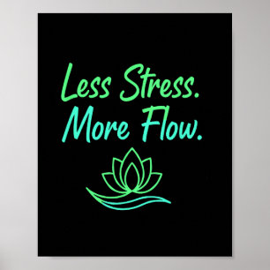 Poster Menos Estresse Mais Fluxo Yoga Meditação Mindfulne