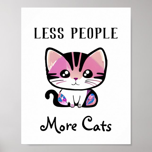 Poster Menos Pessoas, Mais Gatos (Frente)