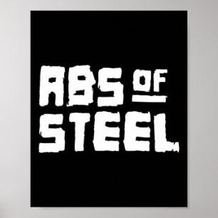 Poster Mens Abs De Construção De Malhações De Aço