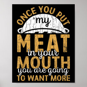 Poster Mens Coloquem Minha Carne Em Sua Boca Engraçada Ba