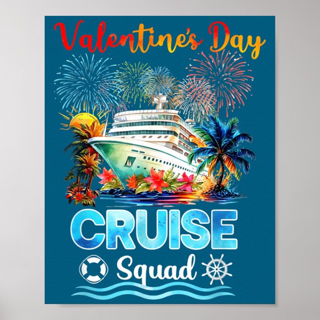 Poster Mens Cruise Squad Valentine's Day Vacation Travel  (Frente)