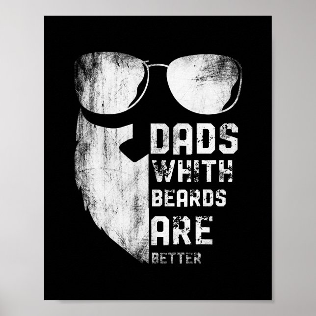 Poster Mens Dads With Beards Are Better Funny Fathers (Frente)