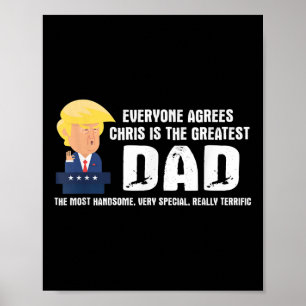 Poster Mens Engraçado Trump Dizendo Maioria de Pais - Chr