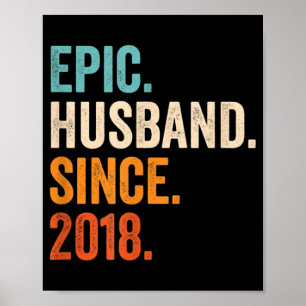 Poster Mens Epic Husband Desde o aniversário de casament
