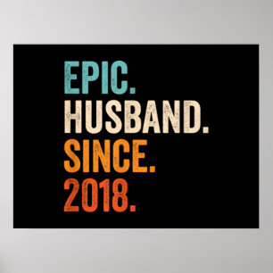 Poster Mens Epic Husband Desde o aniversário de casament