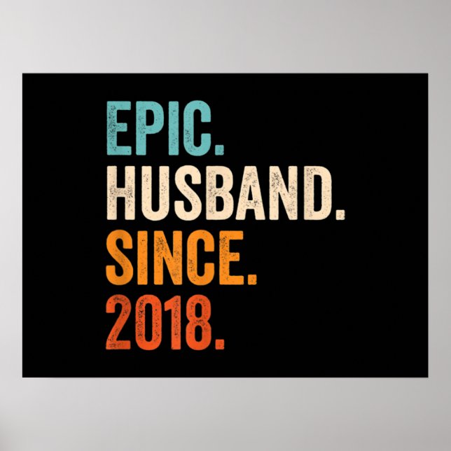 Poster Mens Epic Husband Desde o aniversário de casamento (Frente)