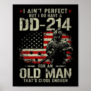 Poster Mens eu não sou perfeito eu tenho um veterano DD-2
