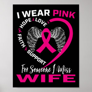 Poster Mens Eu Visto Rosa Para A Memória Do Cancer Da Min