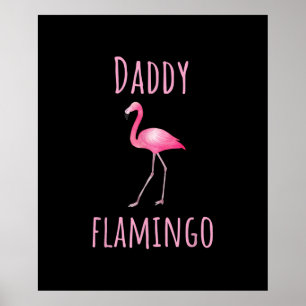 Poster Mens Flamingo Gift Pai Flamingo Summer Pink
