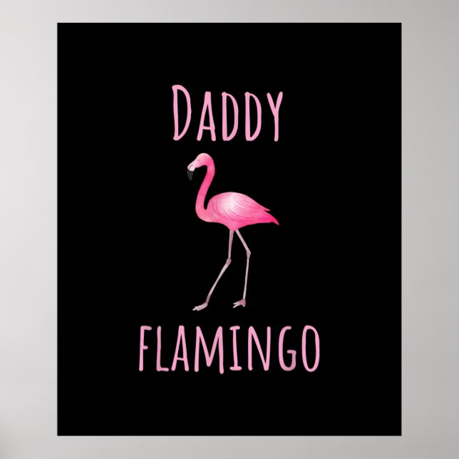 Poster Mens Flamingo Gift Pai Flamingo Summer Pink (Frente)