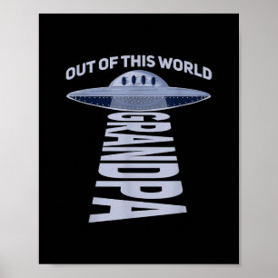 Poster Mens fora deste mundo, avô Cote para seu OVNI
