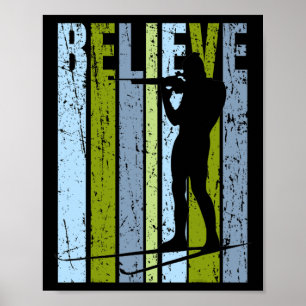 Poster Mens Funky Mens Atirando Armas Biatlo Alvo Esqui I