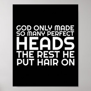 Poster Mens Funny Balding Pai Cabeça Balda Cara Marido