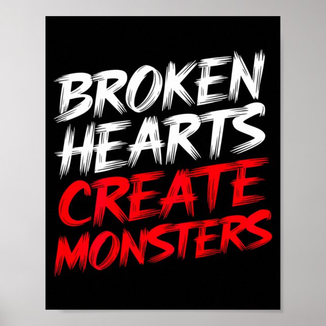 Poster Mens Funny Gym Saying Valentine's Broken Hearts Mo (Frente)