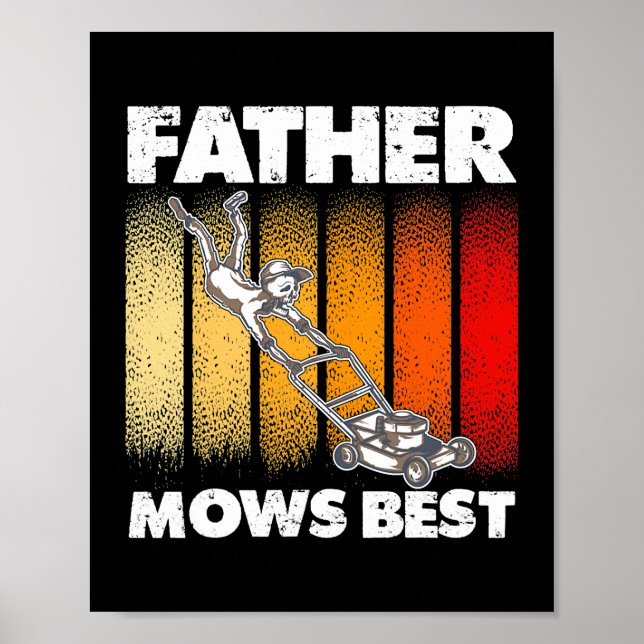 Poster Mens Funny Lawn Lover Para Pai Padre Mows (Frente)