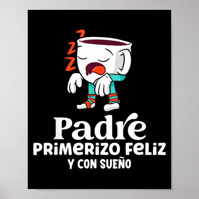 Poster Mens Funny Spanish Announcing Pregnancy Baby New D (Frente)