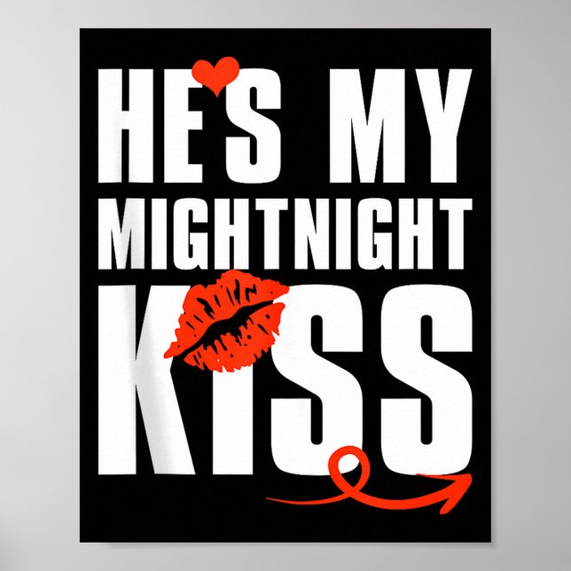 Poster Mens He's My Midnight Kiss Happy New Year Matching (Frente)