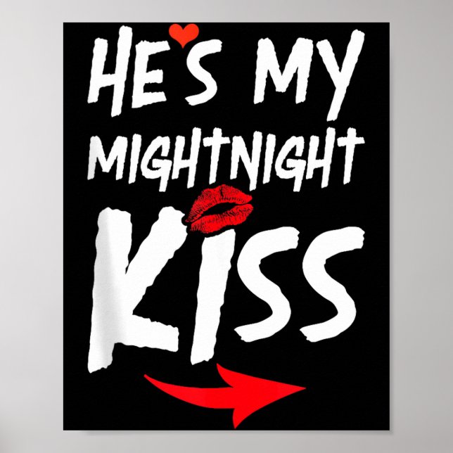 Poster Mens He's My Midnight Kiss Happy New Year Matching (Frente)