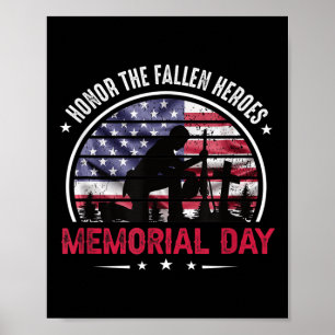 Poster Mens Honra O Fallen Heroes Dia Memorial Com