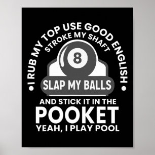 Poster Mens I Rub My Tip I Play Piscina Engraçado Piscina