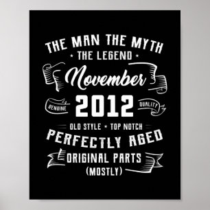 Poster Mens Man Myth Legend novembro de 2012 10º Aniversá