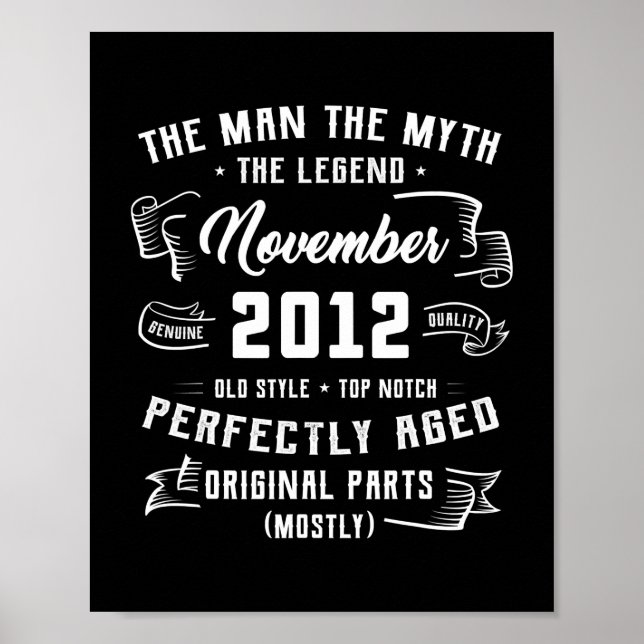Poster Mens Man Myth Legend novembro de 2012 10º Aniversá (Frente)