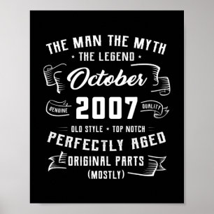 Poster Mens Man Myth Legend outubro de 2007 15 Aniversári