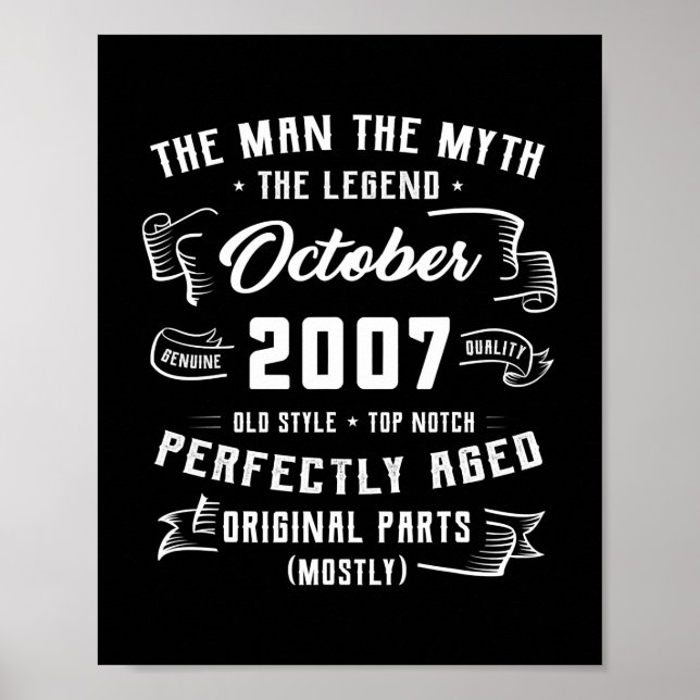 Poster Mens Man Myth Legend outubro de 2007 15 Aniversári (Frente)