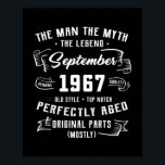 Poster Mens Man Myth Legend setembro de 1967 55º Aniversá<br><div class="desc">Mens Man Myth Legend setembro de 1967 55º Aniversário Presente 55 Anos Presente perfeito para seu pai, mãe, pai, homens, mulheres, amigos e familiares no Dia de Ação de Graças, Dia de Natal, Dia de as mães, Dia de os pais, 4 de julho de 1776 Dia Independente, Dia dos Veteranos,...</div>