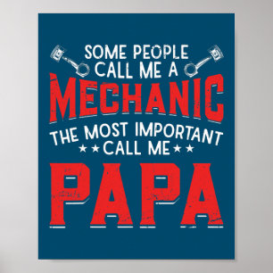 Poster Mens Mechatronics Pai de artesão Vovô Mecânico