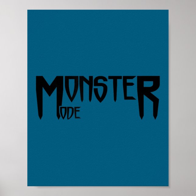 Poster Mens Monster Mode - Gym Fitness Workout Motivation (Frente)
