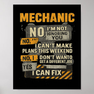 Poster Mens Não Im Não Ignorando Seu Humor Mecânico De On