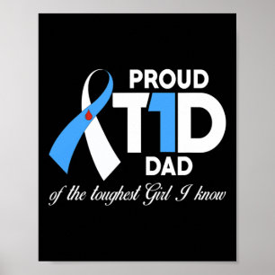 Poster Mens Orgulhosos Pai T1D Da Sensibilização Para A D