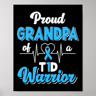 Poster Mens Orgulhosos Vovô De Um Diabo Do Guerreiro T1d