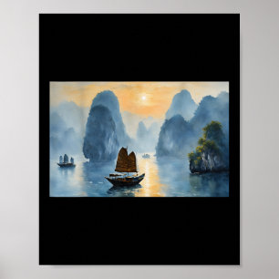 Poster Mens - Paisagem Cênica do Vietnã Ha Long Bay Desig