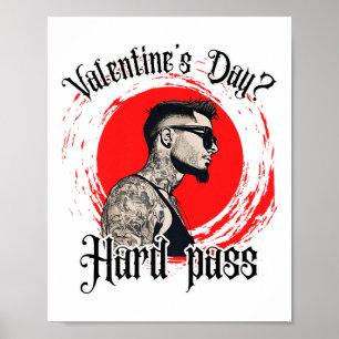 Poster Mens Para Solteiro Tatuado Homem Inclino Anti-Vale