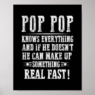 Poster Mens Pop Pop Know Everything Fathers Day Funny