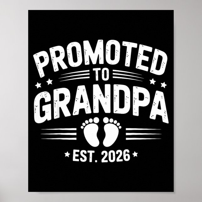 Poster Mens Promoted To Grandpa Est 2026 New Grandpa Preg (Frente)
