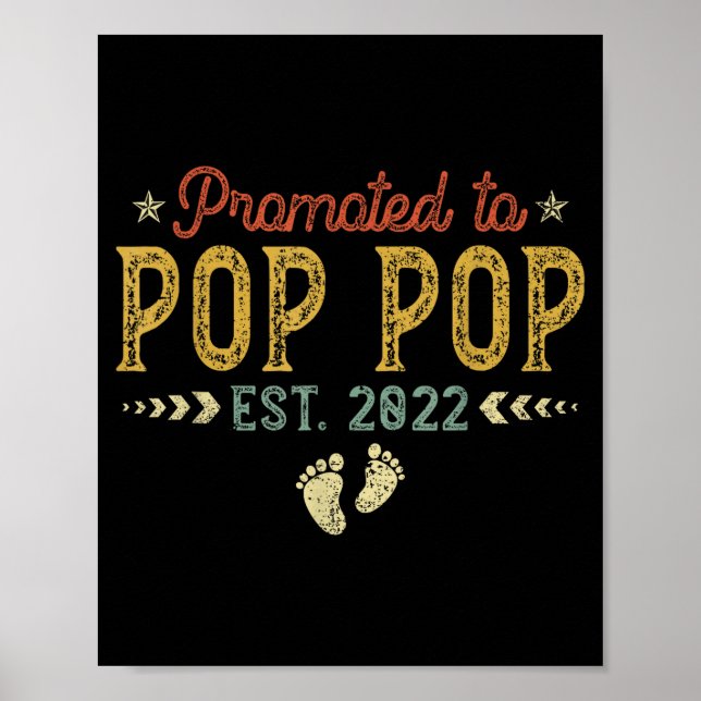 Poster Mens Promoted To P P Est 2022 Funny New P P  (Frente)