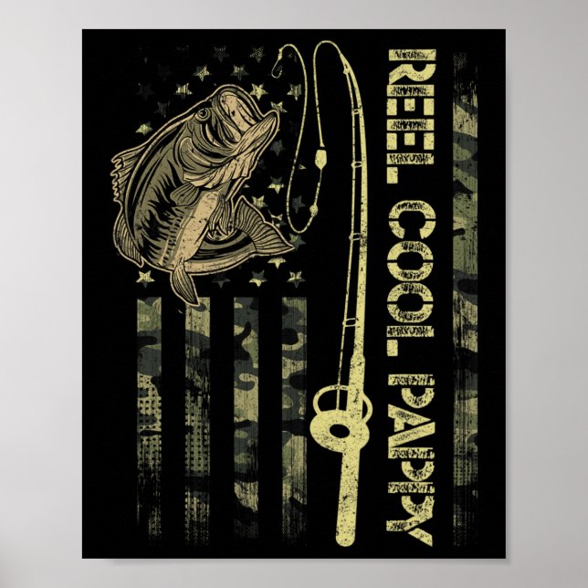 Poster Mens Reel Legal Pappy Camouflage American Flag Fun (Frente)