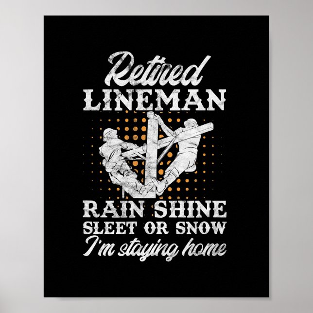 Poster Mens Reformados Lineman Lineworker (Frente)