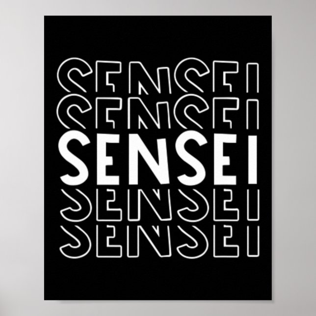 Poster Mens Sensei Artes Marciais Karate Judo Training Co (Frente)