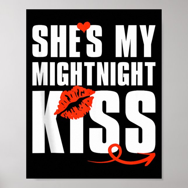 Poster Mens She's My Midnight Kiss Happy New Year Matchin (Frente)